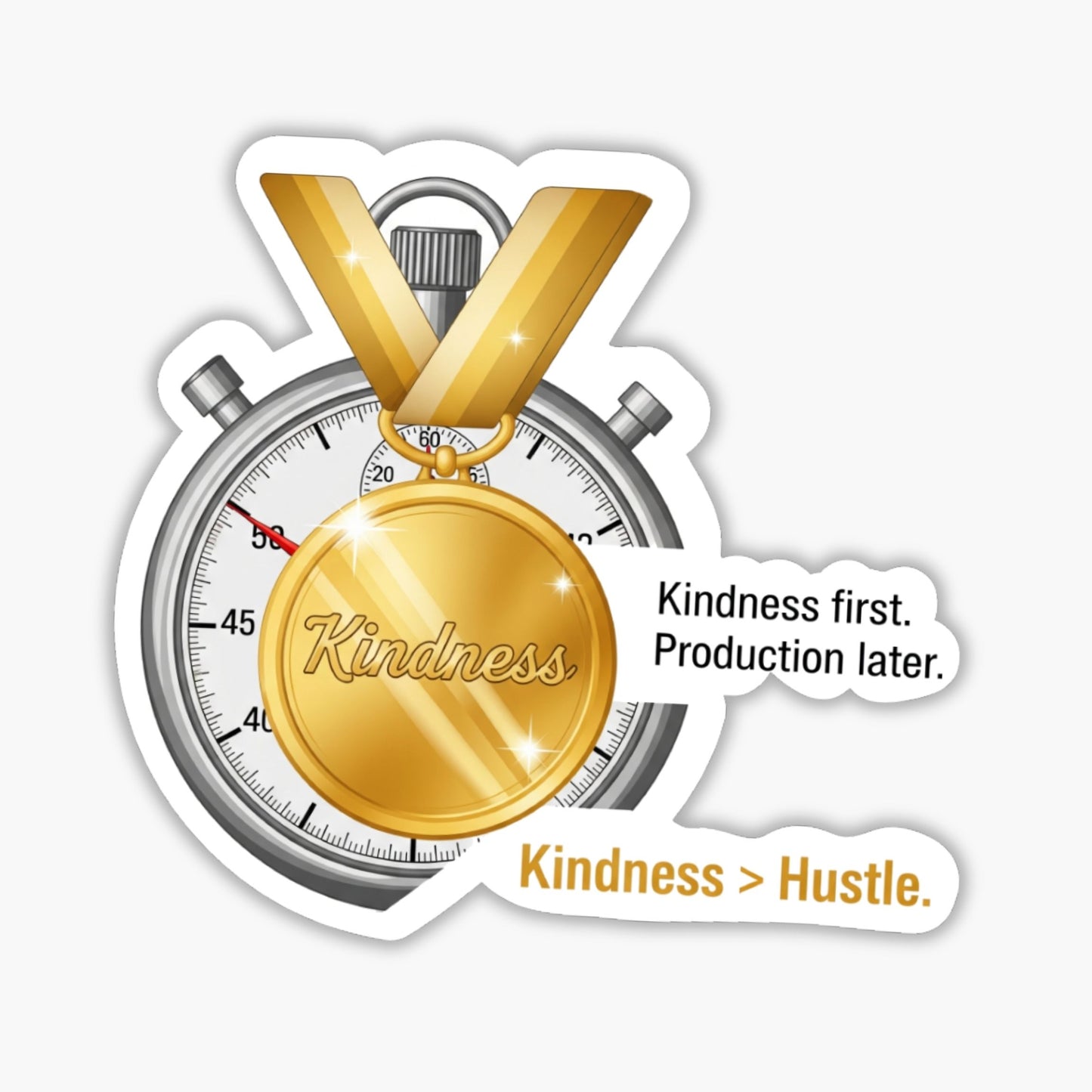 Neurodivergent Sticker - Kindness First Productivity Medal