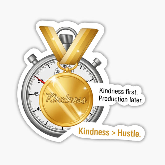 Neurodivergent Sticker - Kindness First Productivity Medal