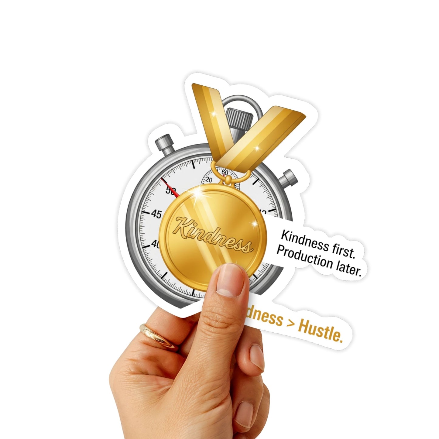 Neurodivergent Sticker - Kindness First Productivity Medal