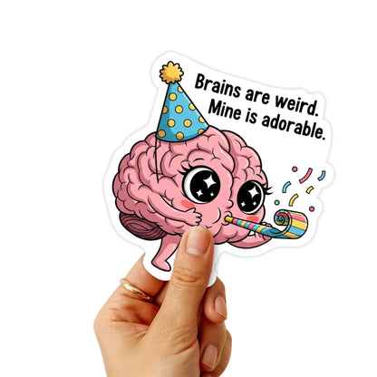Neurodivergent Brain Sticker - Weirdly Adorable Kawaii Decal