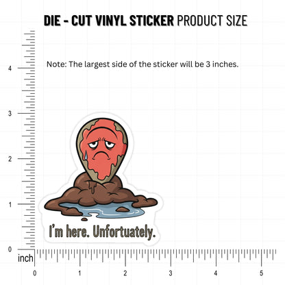 Funny Work Sticker - I’m Here Unfortunately Location Pin Decal