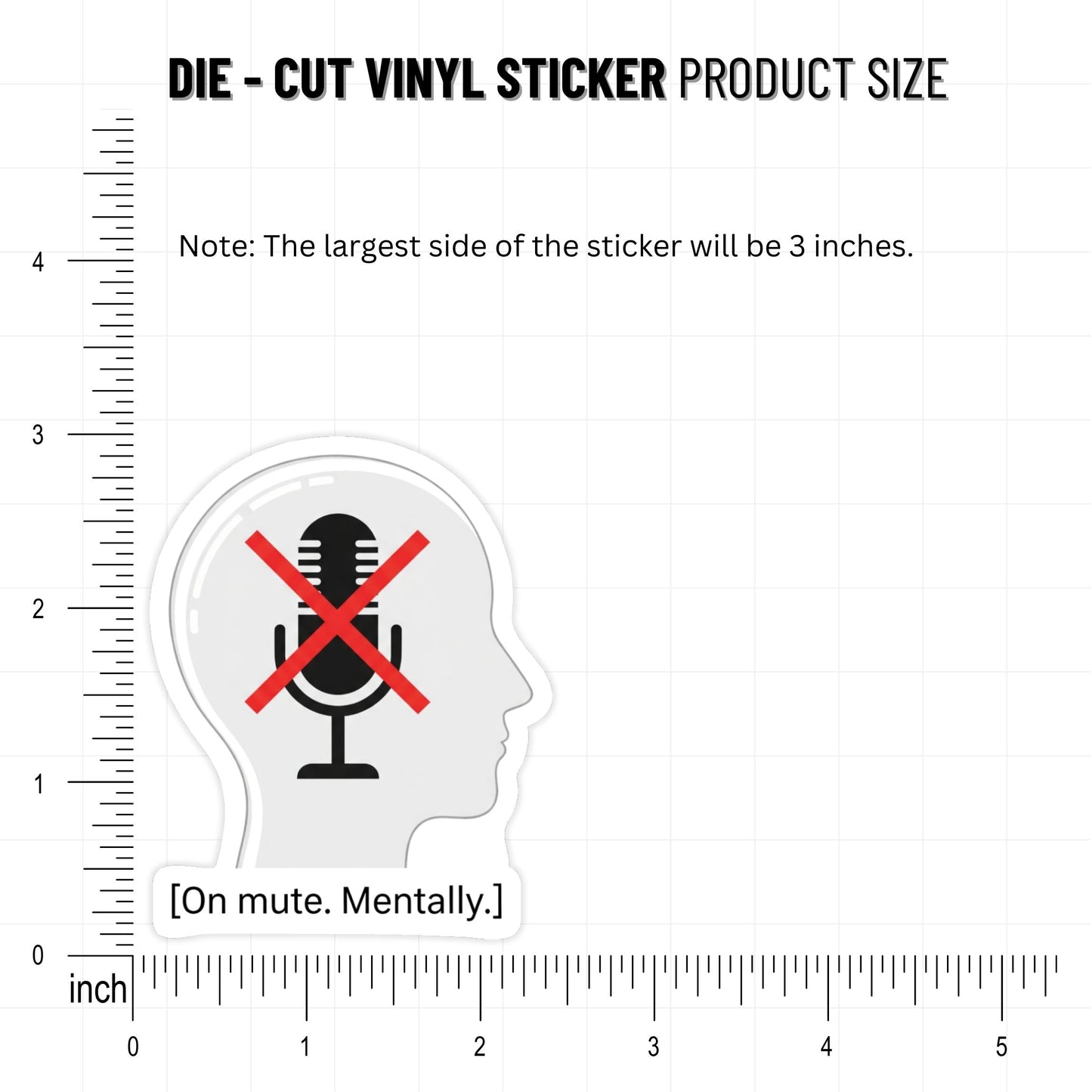 Mentally Muted Sticker - Funny Work Sticker for Office & WFH