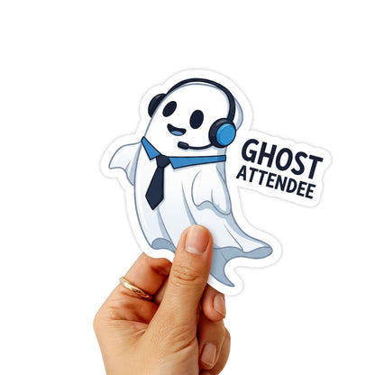 Funny Office Ghost Sticker - Ghost Attendee Corporate Humor