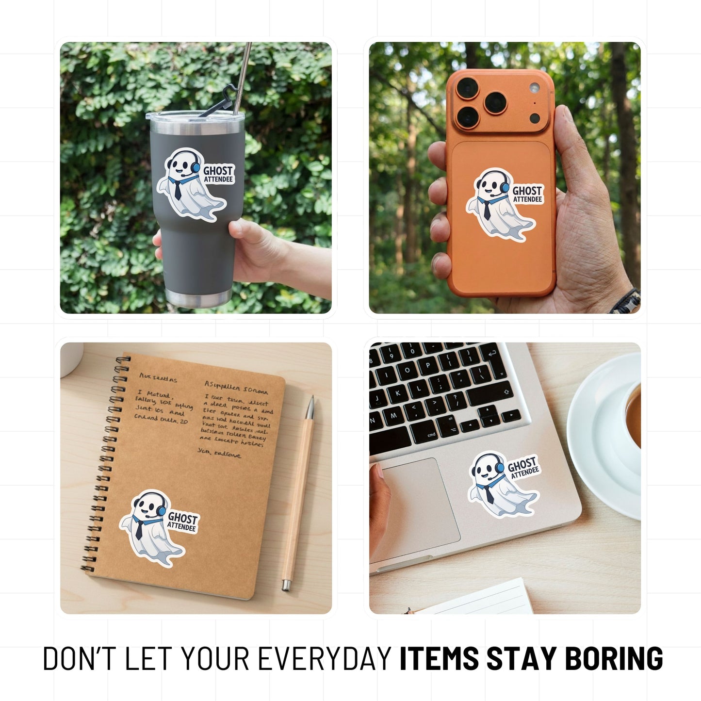 Funny Office Ghost Sticker - Ghost Attendee Corporate Humor