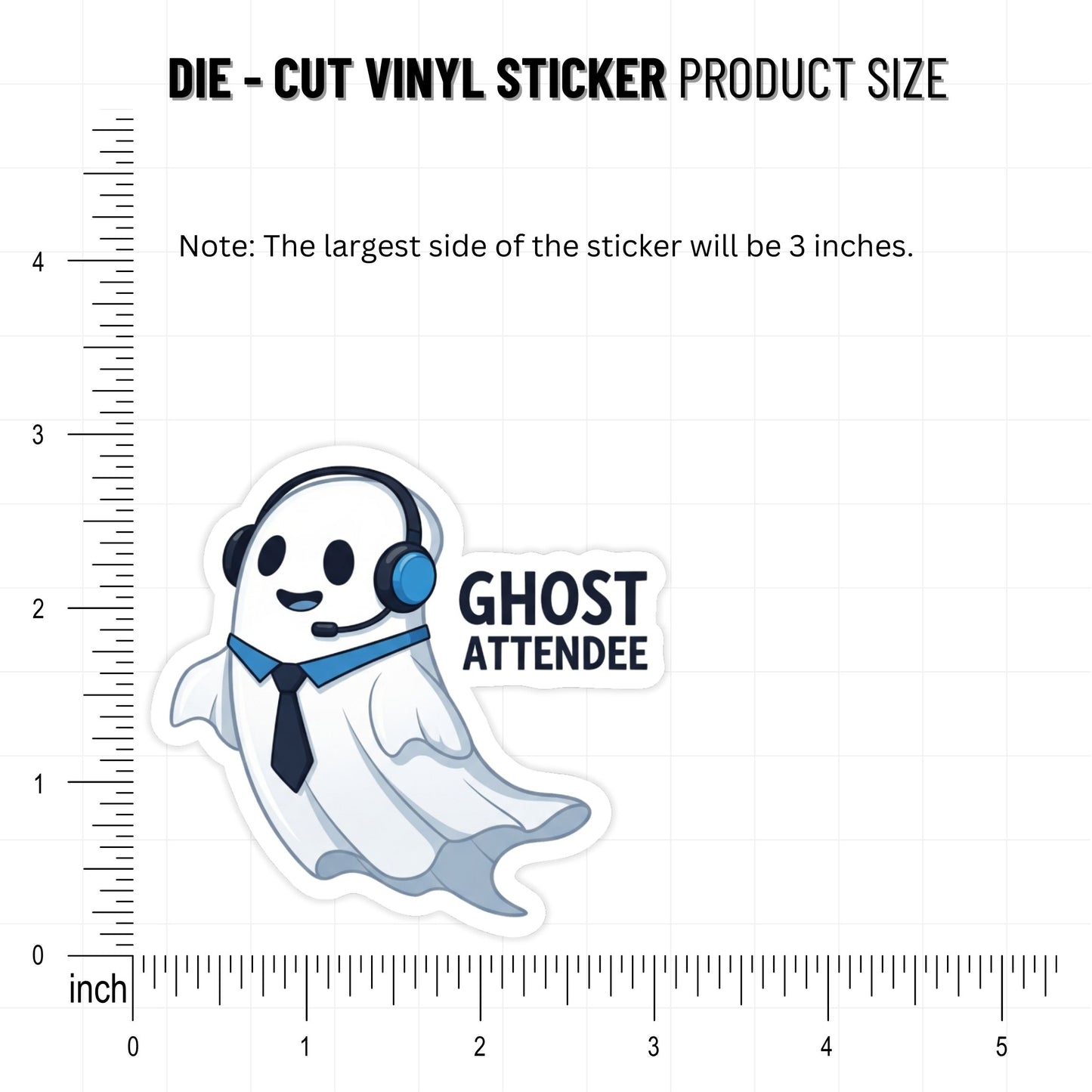 Funny Office Ghost Sticker - Ghost Attendee Corporate Humor