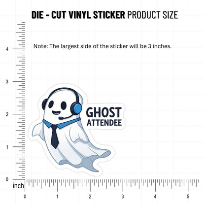Funny Office Ghost Sticker - Ghost Attendee Corporate Humor