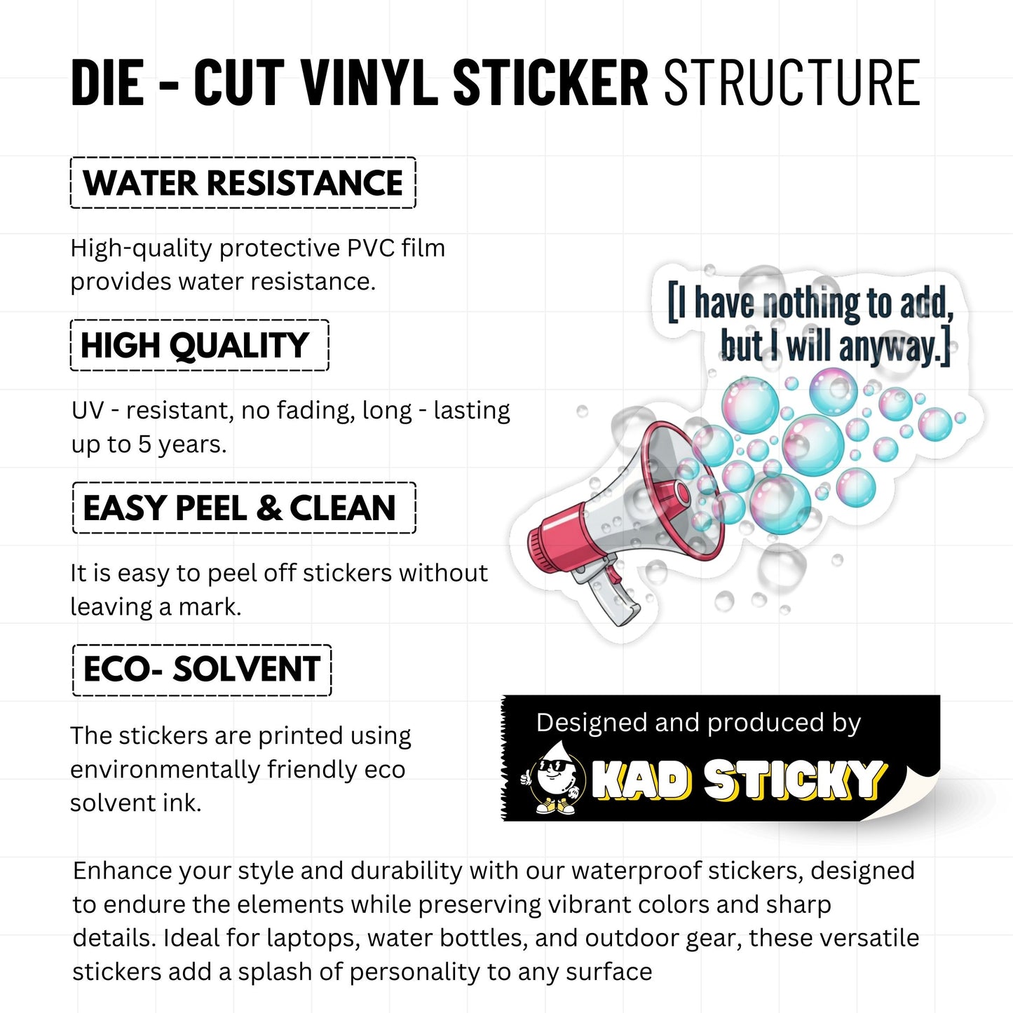 Office Humor Sticker - Just Talking Megaphone Bubble Design