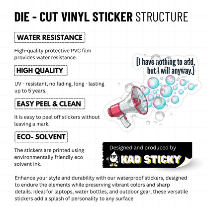 Office Humor Sticker - Just Talking Megaphone Bubble Design