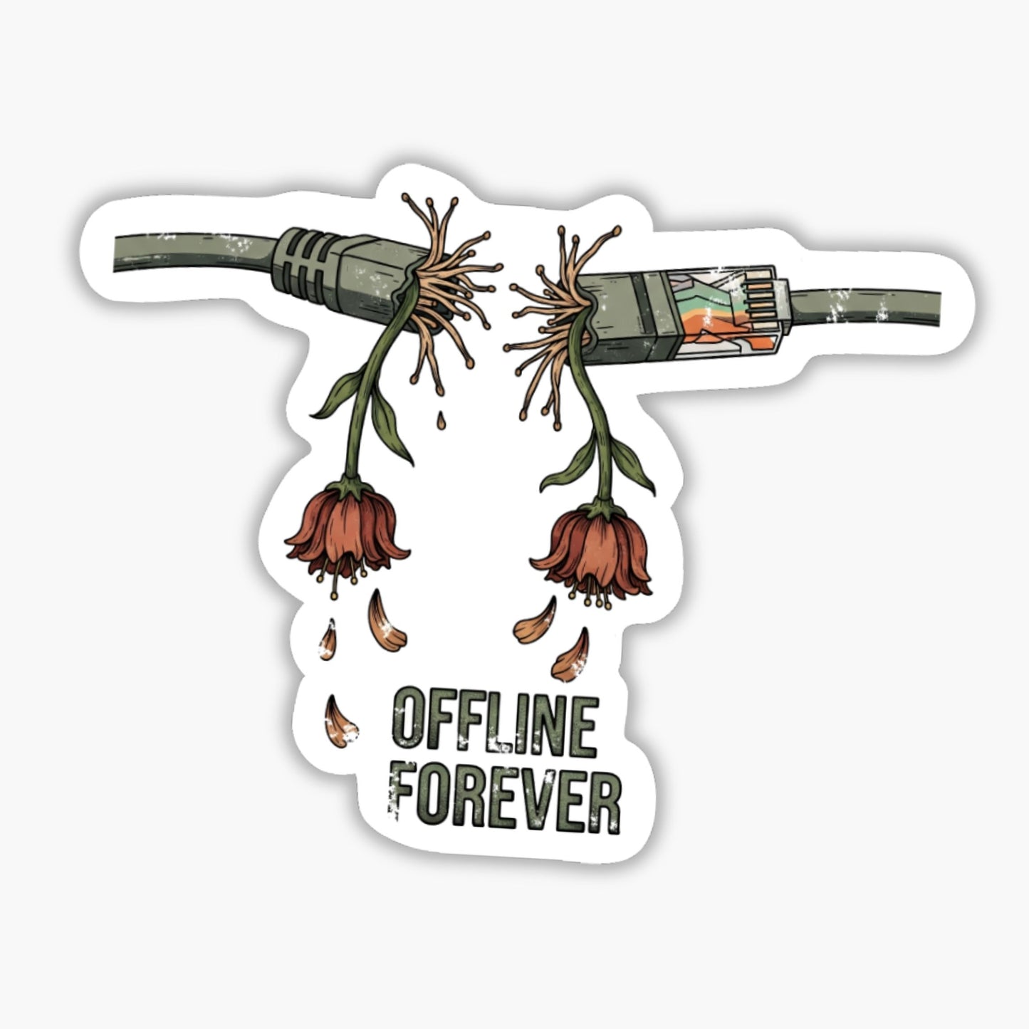 Funny Corporate Sticker Let's Take This Offline Forever Matte