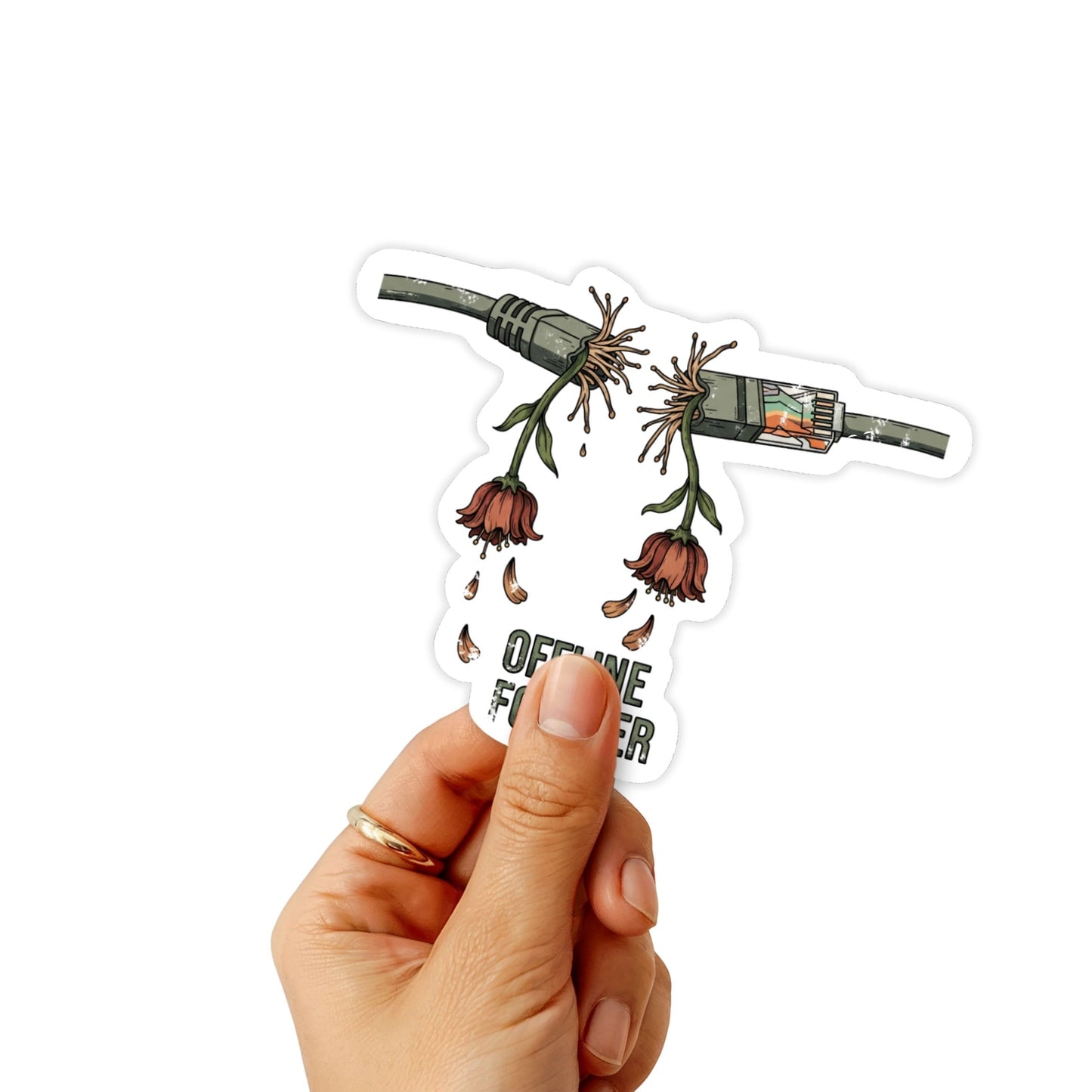 Funny Corporate Sticker Let's Take This Offline Forever Matte