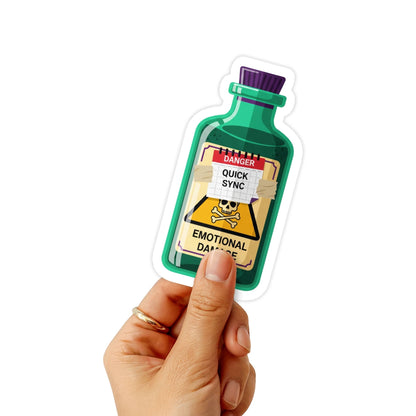 Quick Sync Emotional Damage Corporate Humorous Sticker - Vinyl Decal