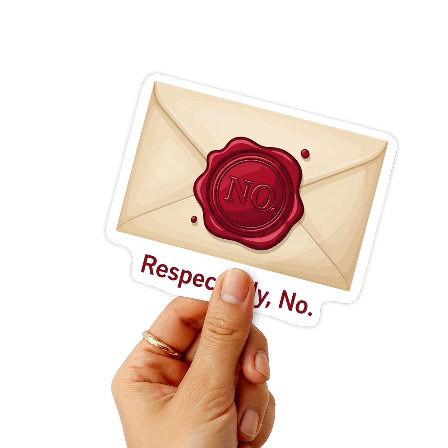 Respectfully No Corporate Humor Sticker - Wax Seal Work Quote Decal