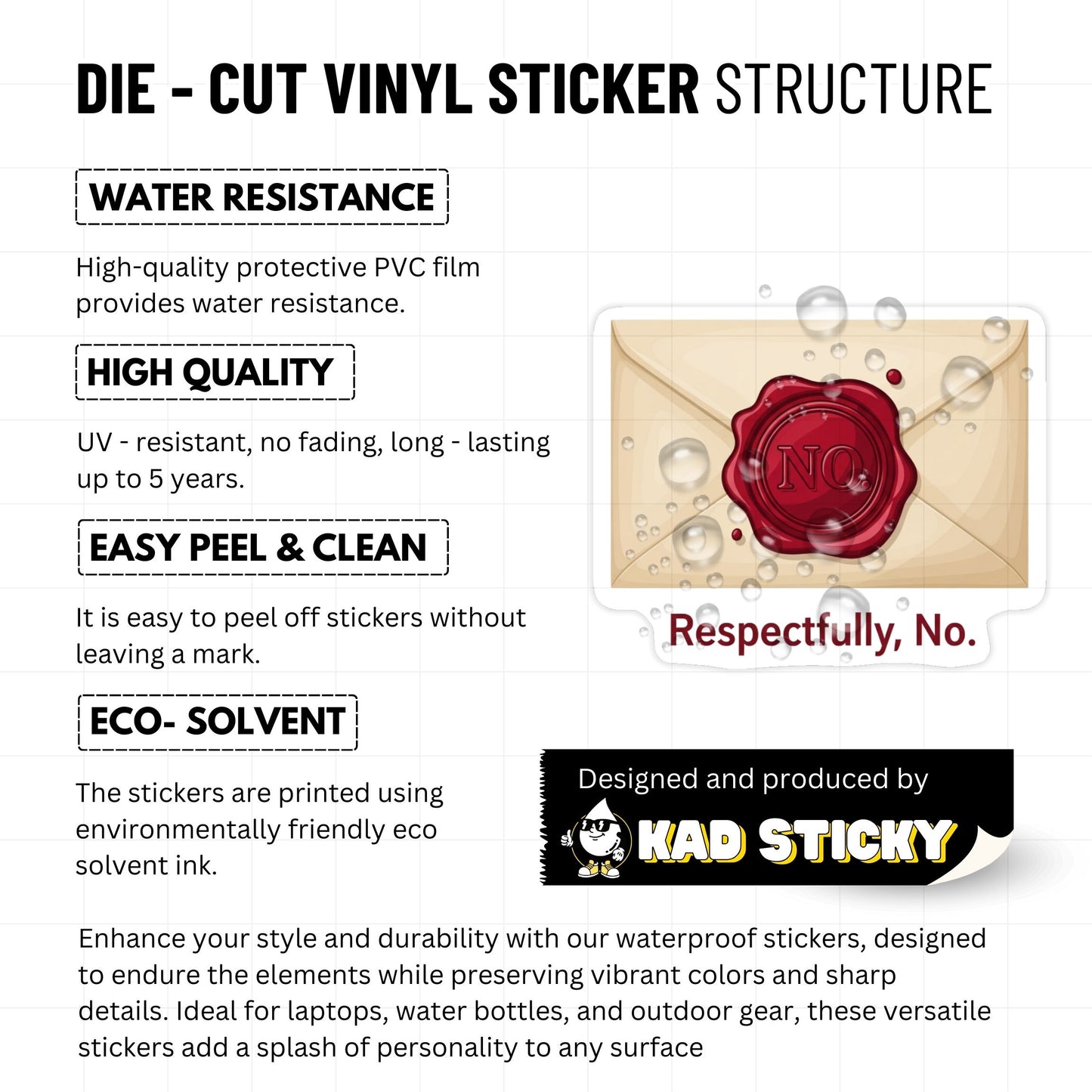 Respectfully No Corporate Humor Sticker - Wax Seal Work Quote Decal