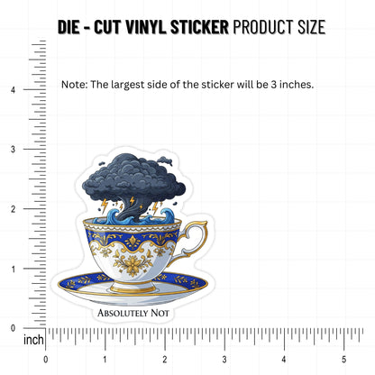 Funny Work Sticker - Respectfully Absolutely Not Teacup Humor