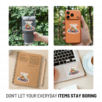 WFH Meme Sticker - Working From Here-ish Cozy Blanket Fort Decal