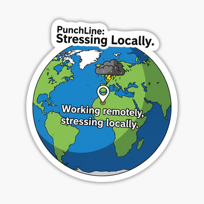 Working Remotely Stressing Locally Sticker - Funny Office Decal