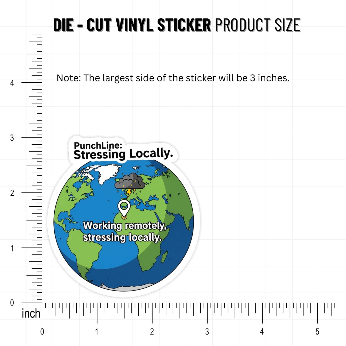 Working Remotely Stressing Locally Sticker - Funny Office Decal