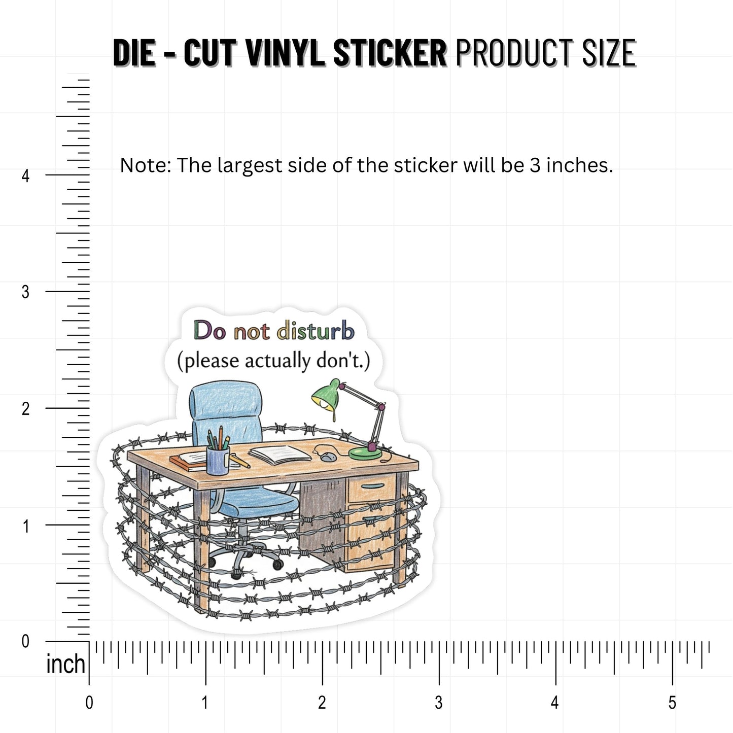 Funny Do Not Disturb Sticker - Actually Don't Barbed Wire Vinyl