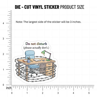 Funny Do Not Disturb Sticker - Actually Don't Barbed Wire Vinyl