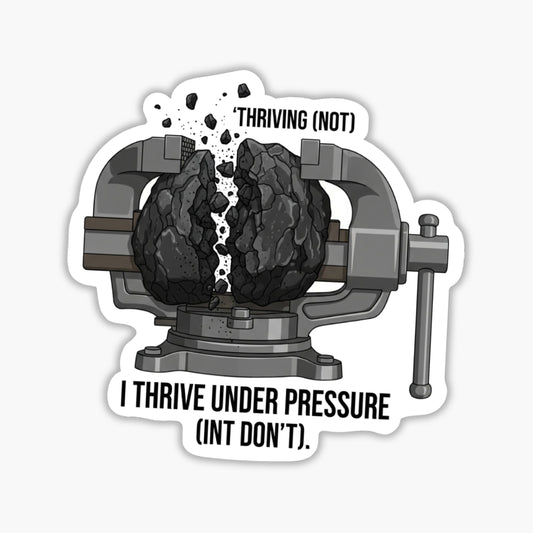 Thriving Under Pressure Sticker - Funny Crumbling Coal Office Decal
