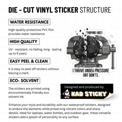 Thriving Under Pressure Sticker - Funny Crumbling Coal Office Decal