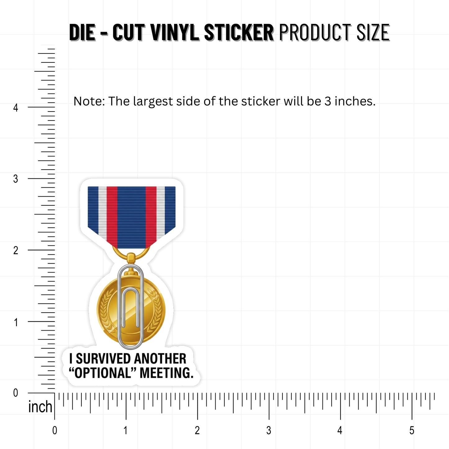 Corporate Humor Sticker - I Survived Another Optional Meeting Medal