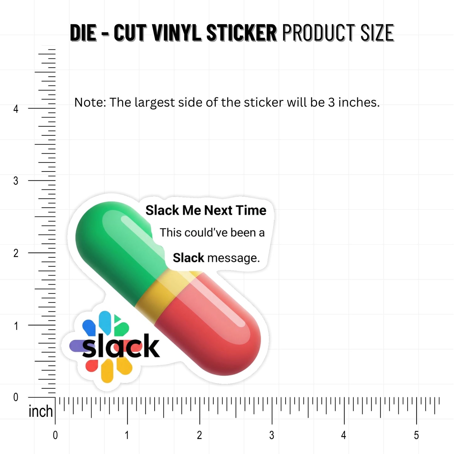 Funny Office Sticker - Slack Message Antidote Pill Vinyl Decal