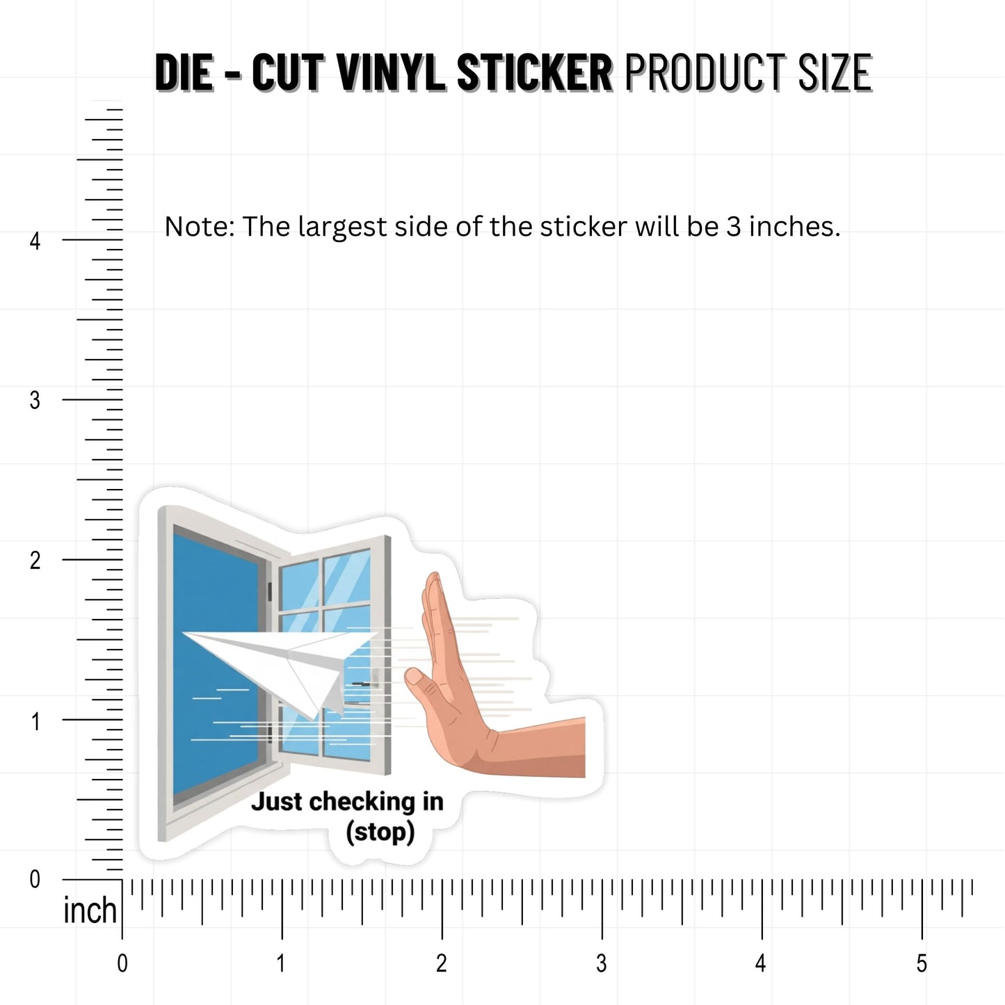 Stop Checking In Funny Office Sticker - Paper Airplane Laptop Decal