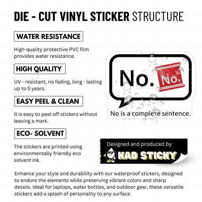 No is a Complete Sentence Sticker - Boundary Speech Bubble Decal