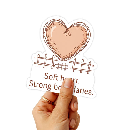 Soft Heart Strong Boundaries Sticker - Protect Your Peace Vinyl Decal