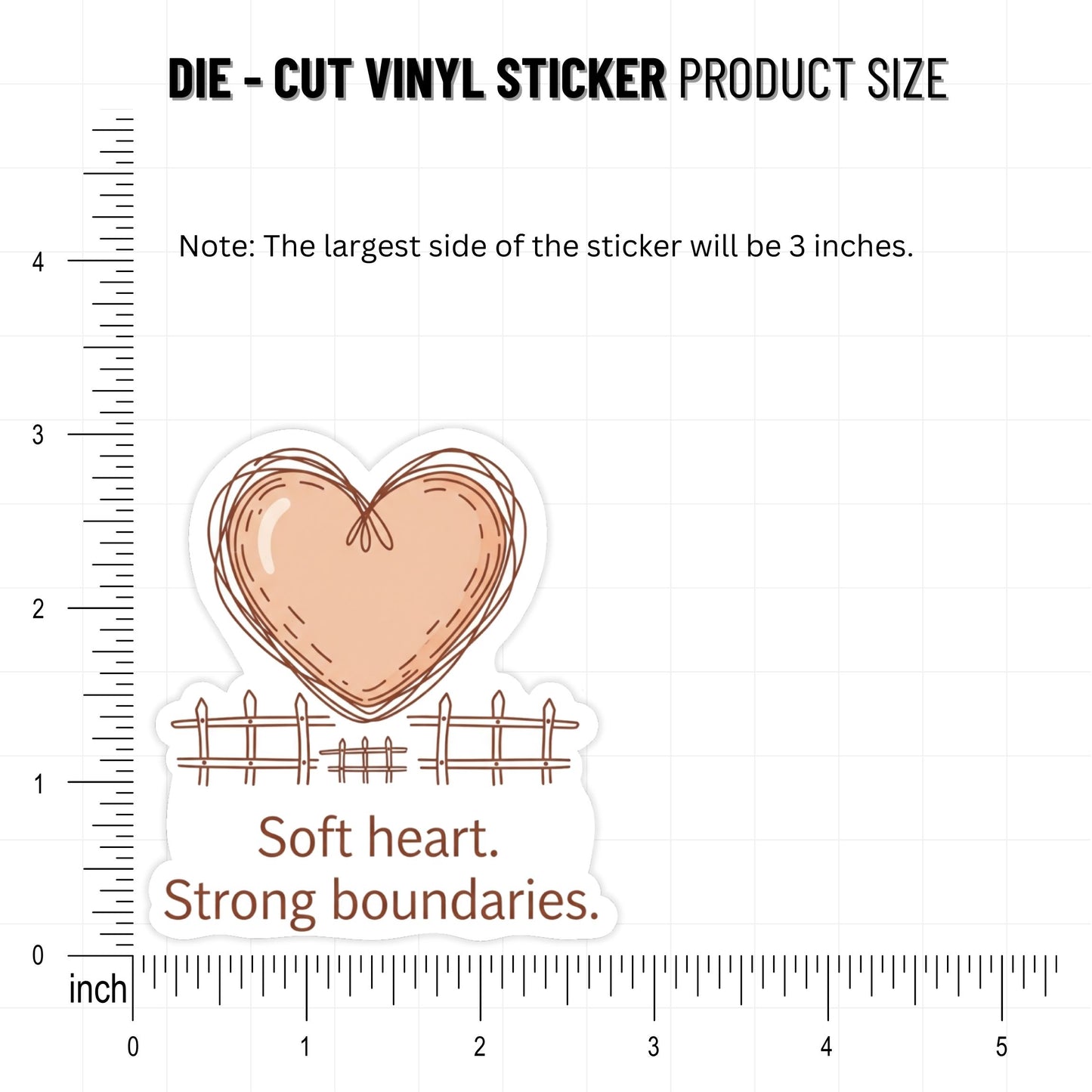 Soft Heart Strong Boundaries Sticker - Protect Your Peace Vinyl Decal