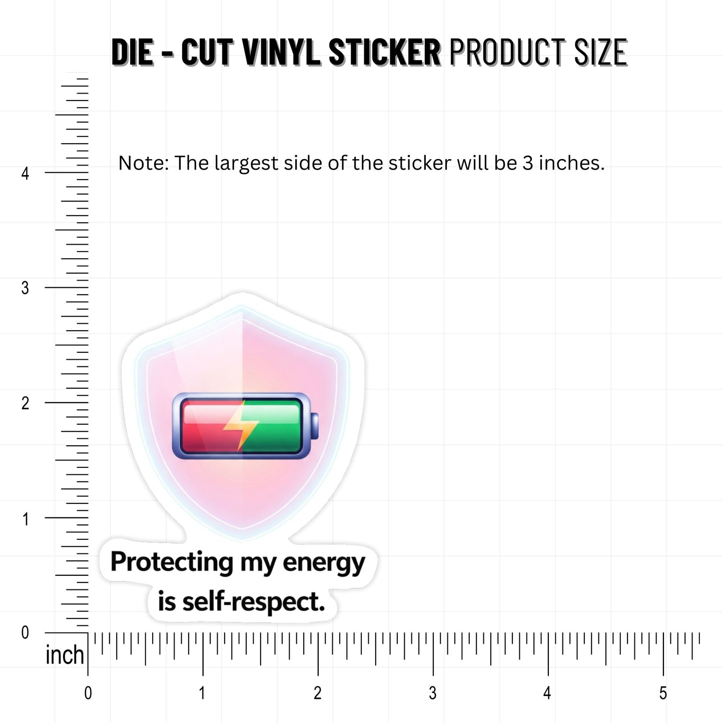 Protecting My Energy Sticker - Self-Respect Battery Graphic