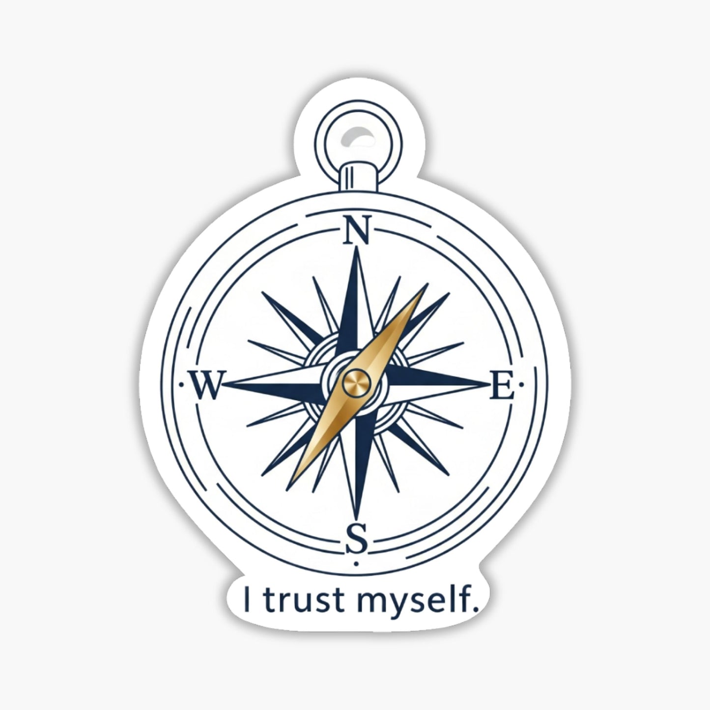 Trust Your Intuition Sticker - I Trust Myself Minimalist Compass