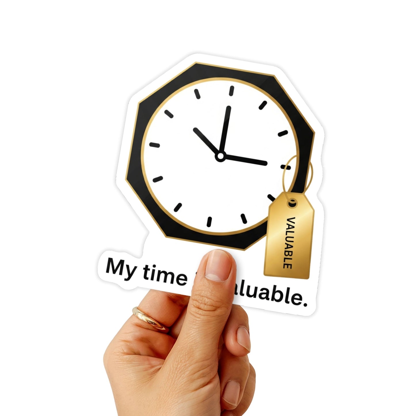 My Time is Valuable Self Worth Boundary Sticker - Minimalist Clock