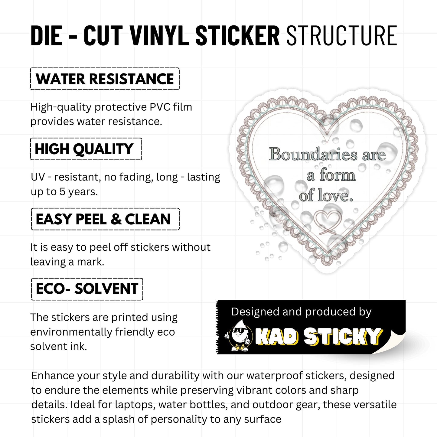 Boundaries Sticker - Boundaries are a Form of Love Vinyl Decal