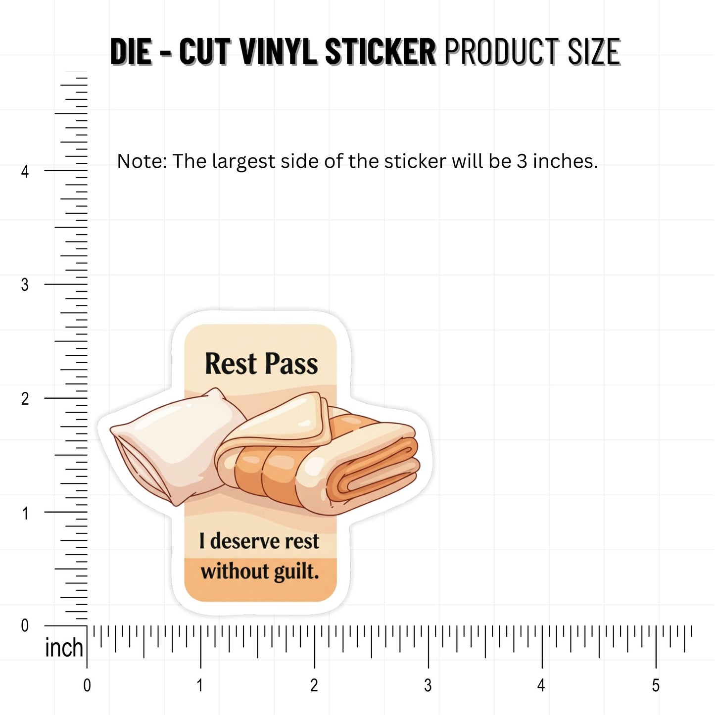 Self-Care Sticker - I Deserve Rest Without Guilt Pass