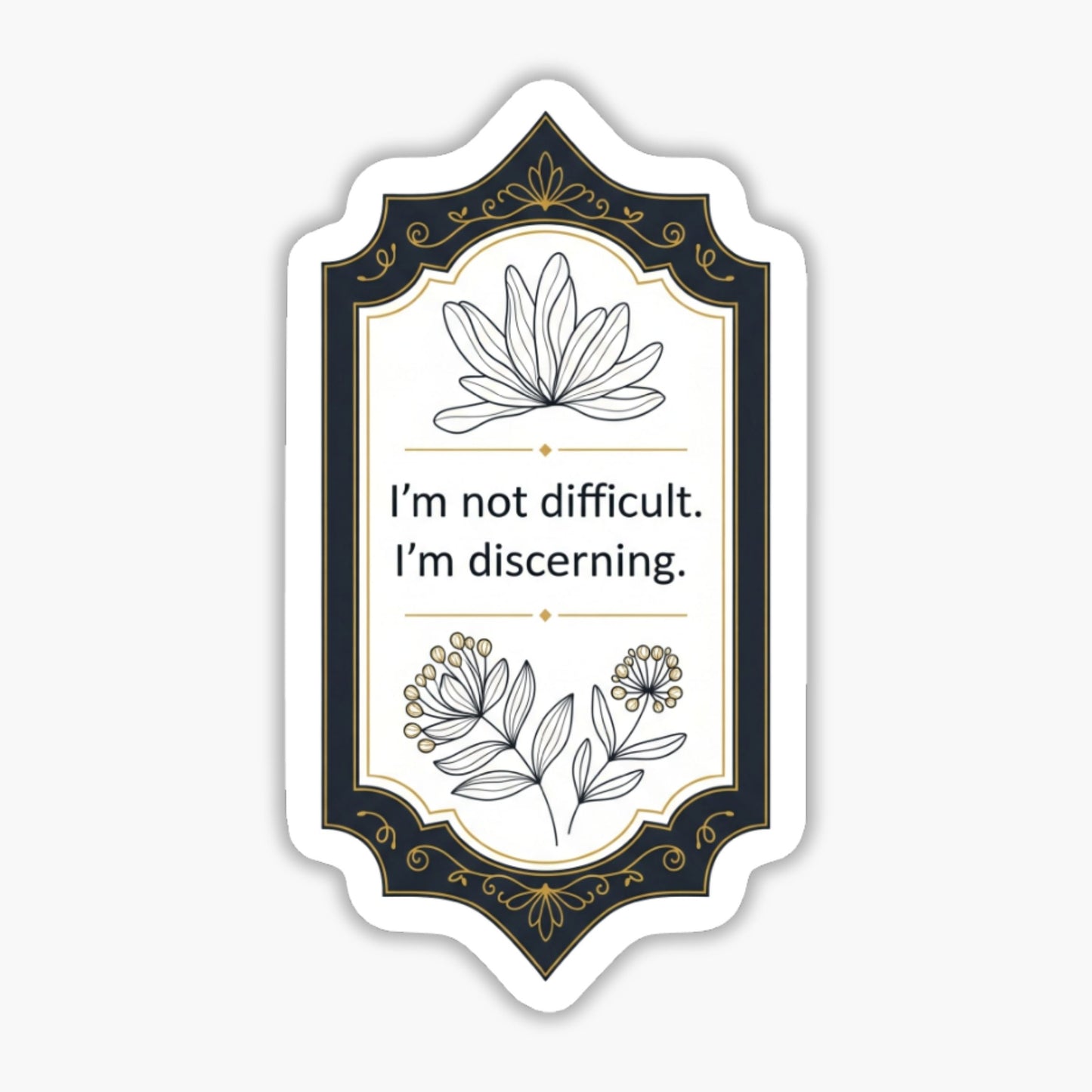 Discerning Woman Empowerment Sticker - Chic Perfume Label Aesthetic