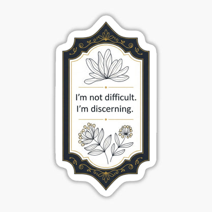 Discerning Woman Empowerment Sticker - Chic Perfume Label Aesthetic
