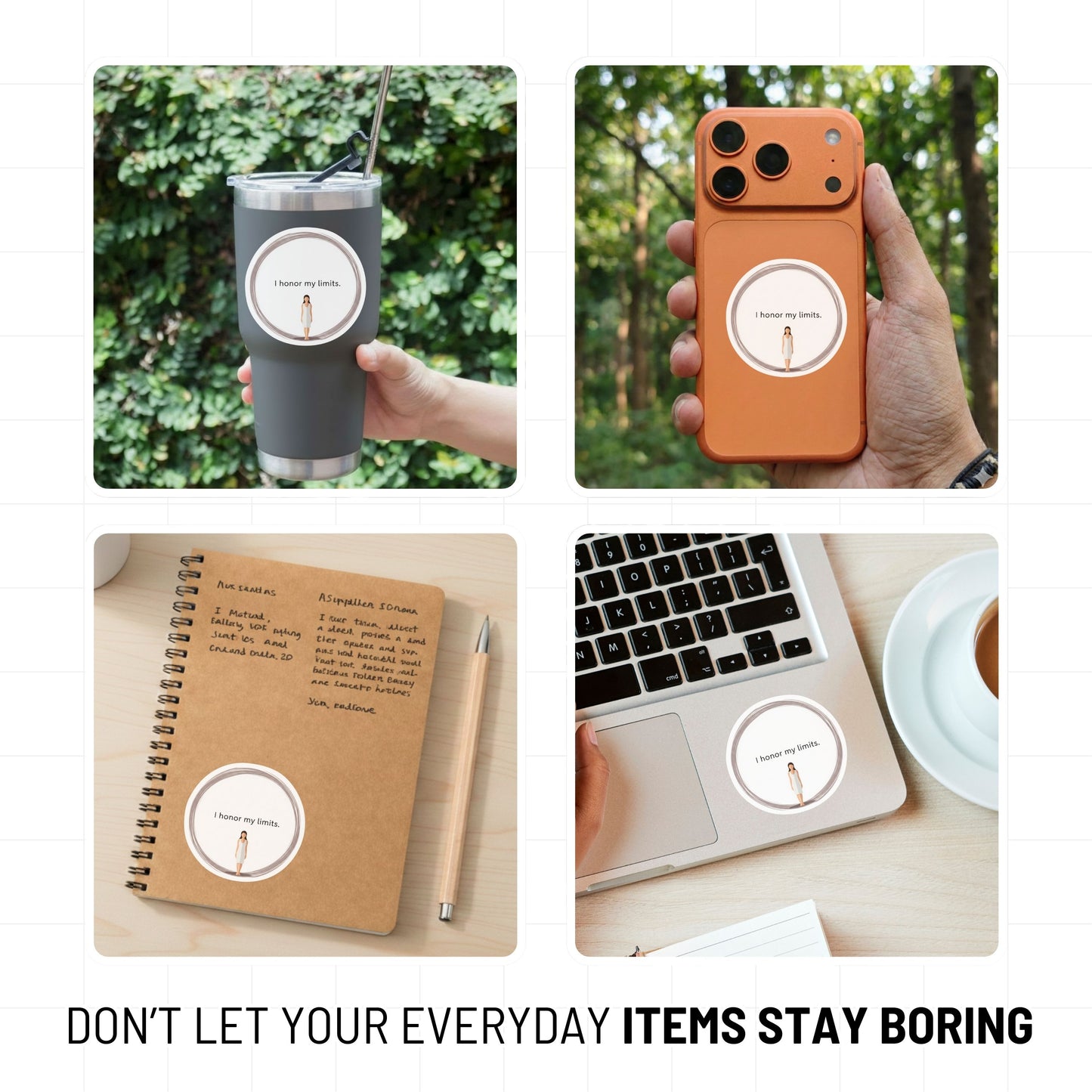 Boundaries Sticker - I Honor My Limits Minimalist Vinyl Decal