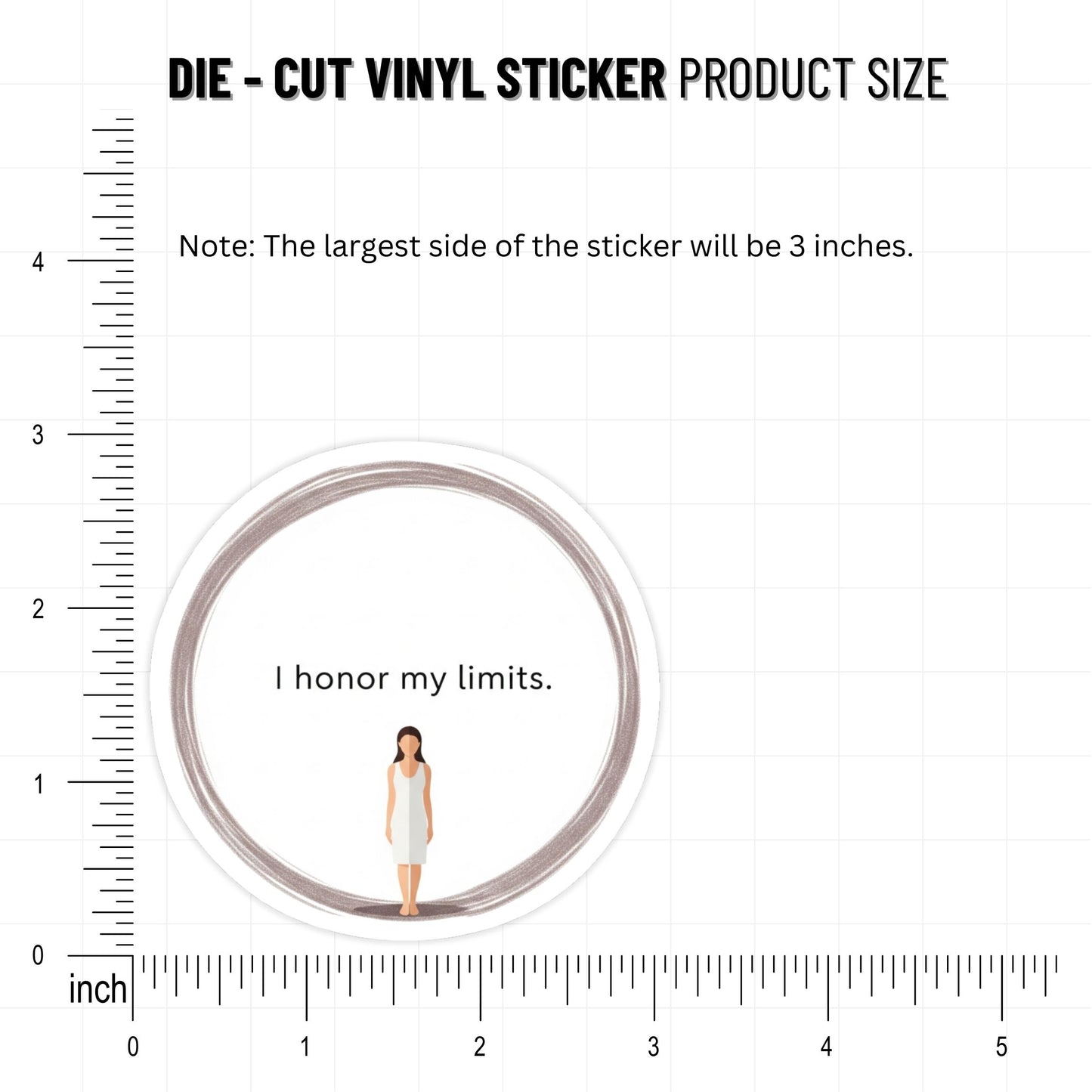 Boundaries Sticker - I Honor My Limits Minimalist Vinyl Decal