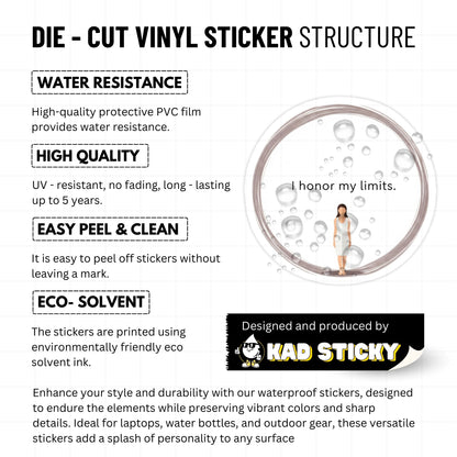 Boundaries Sticker - I Honor My Limits Minimalist Vinyl Decal