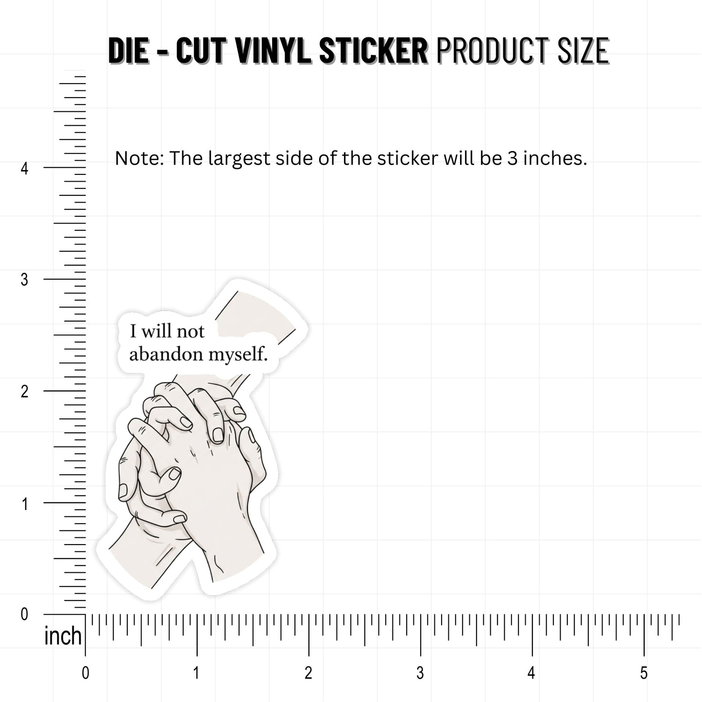 I Will Not Abandon Myself Empowerment Vinyl Sticker - Line Art Decal