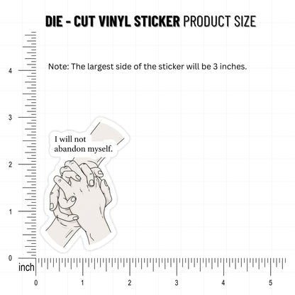 I Will Not Abandon Myself Empowerment Vinyl Sticker - Line Art Decal