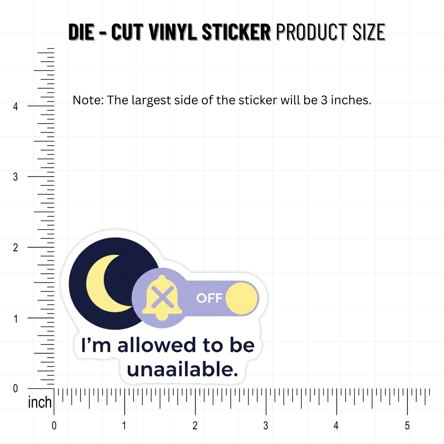 Boundaries Sticker - I’m Allowed To Be Unavailable Moon Decal