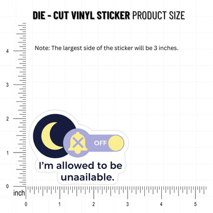 Boundaries Sticker - I’m Allowed To Be Unavailable Moon Decal