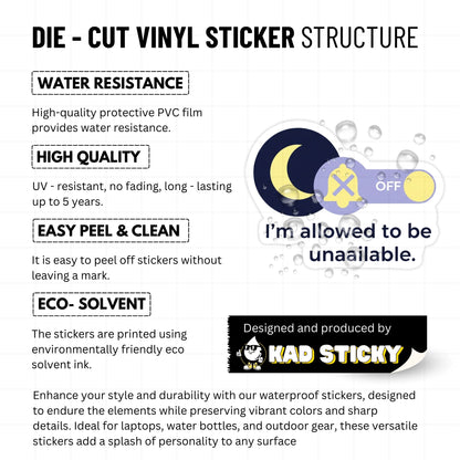 Boundaries Sticker - I’m Allowed To Be Unavailable Moon Decal