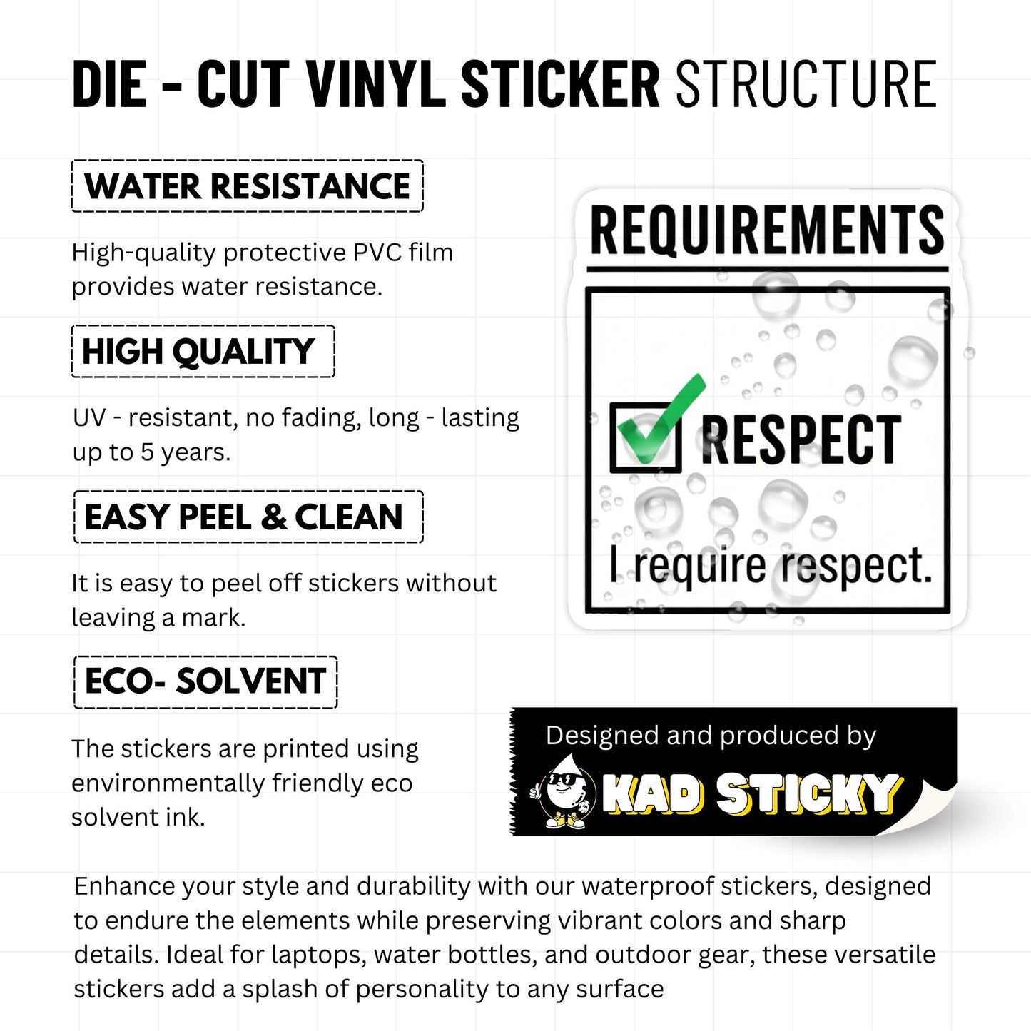 I Require Respect Checklist Sticker - Self-Worth Empowerment Decal