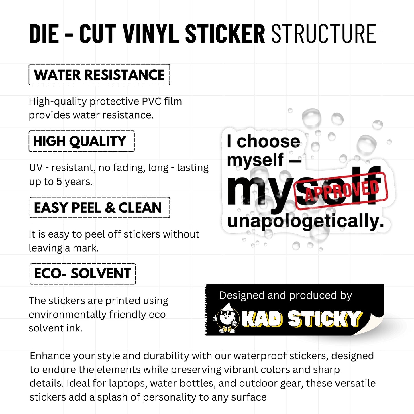 I Choose Myself Sticker - Unapologetically Self-Worth Decal