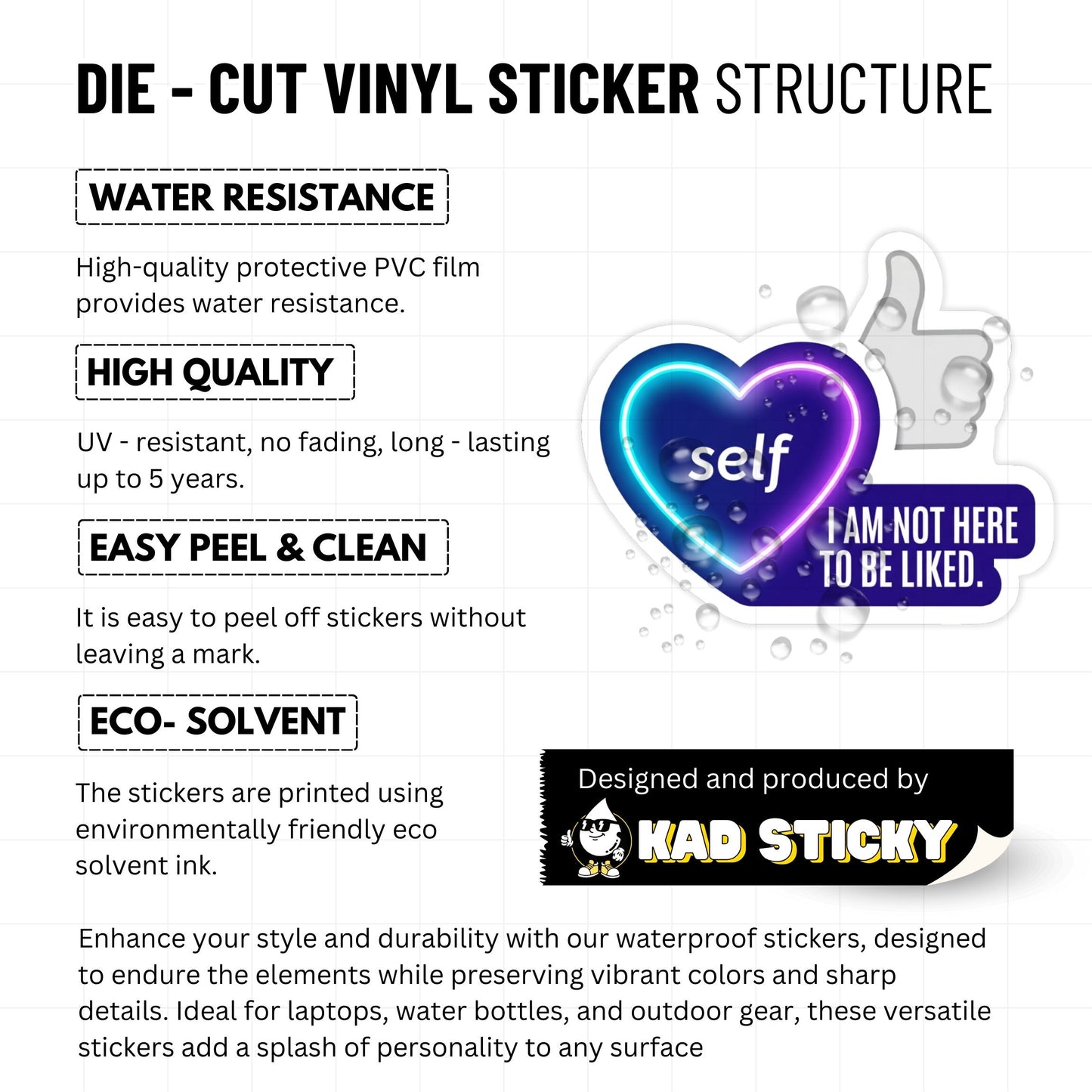 Self Worth Sticker - I Am Not Here To Be Liked Empowerment Decal