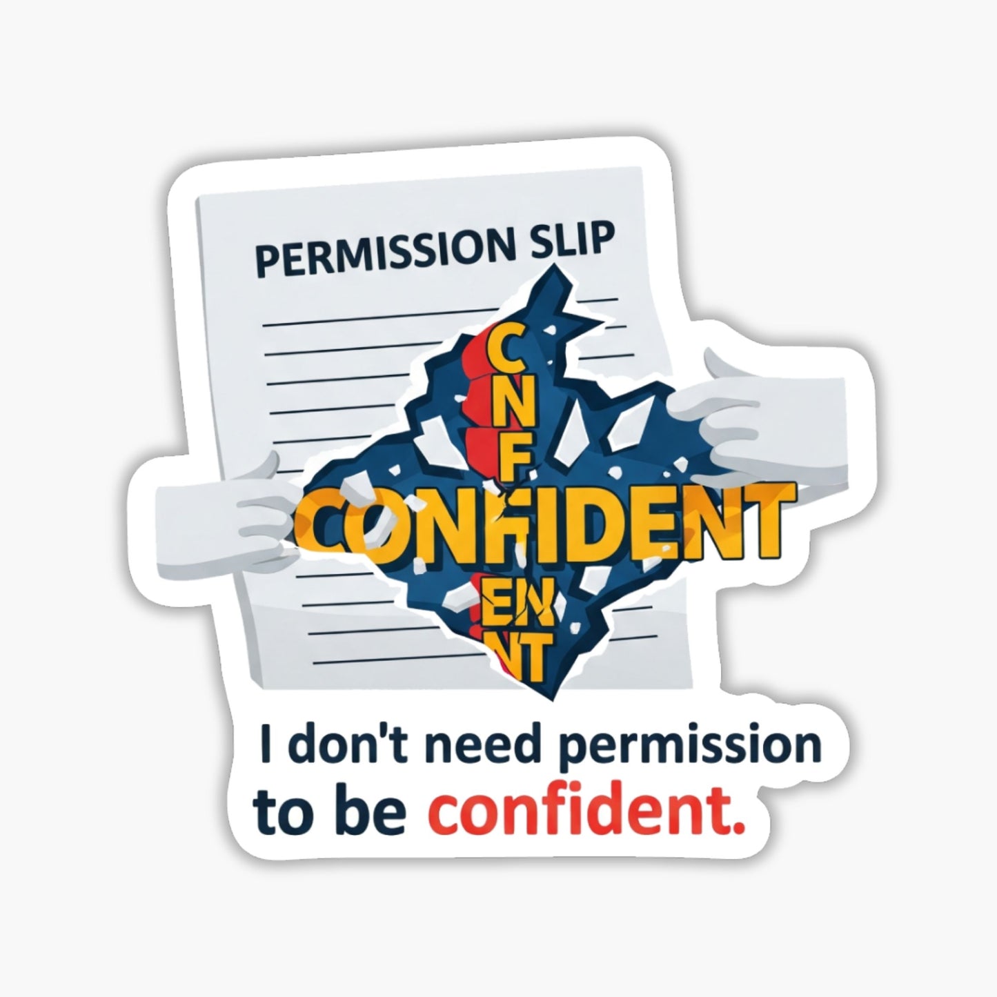 Confidence Quote Sticker - I Don't Need Permission Decal - Matte
